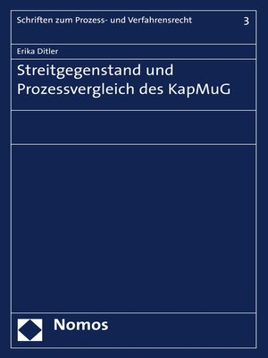 cover image of Streitgegenstand und Prozessvergleich des KapMuG